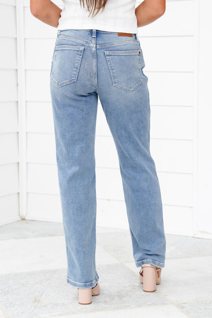 Judy Blue High Rise Medium Wash Vintage Straight Leg Jeans