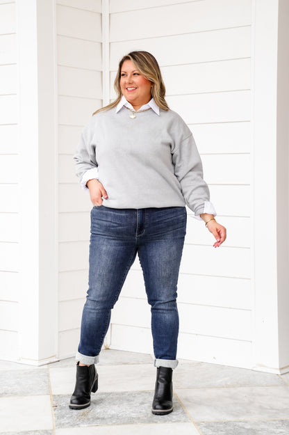 Judy Blue Mid Rise Dark Wash Thermal Skinny Jeans