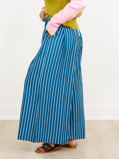 Plus/Reg stripe Elastic Waist Wide Leg Palazzo Pants