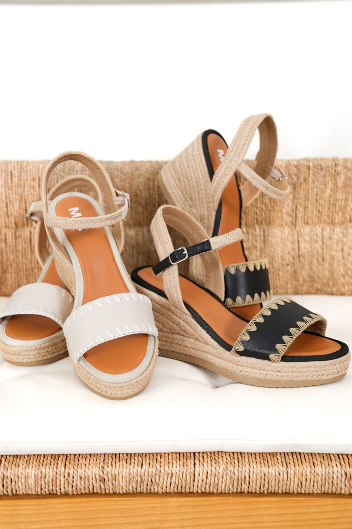 MIA Espadrille Wedge Sandals with Braided Jute Heel