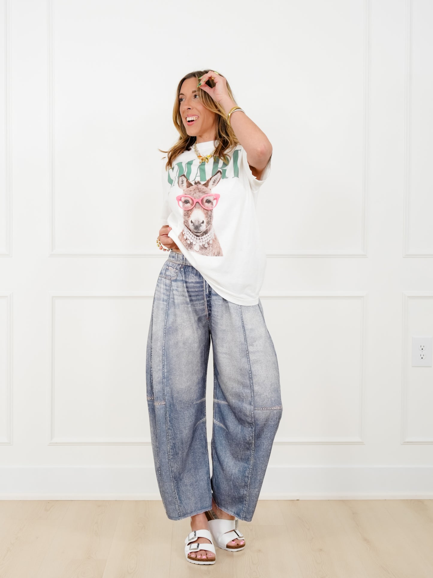 Restock! Plus/Reg Acid Print Elastic Waist Barrel Pants