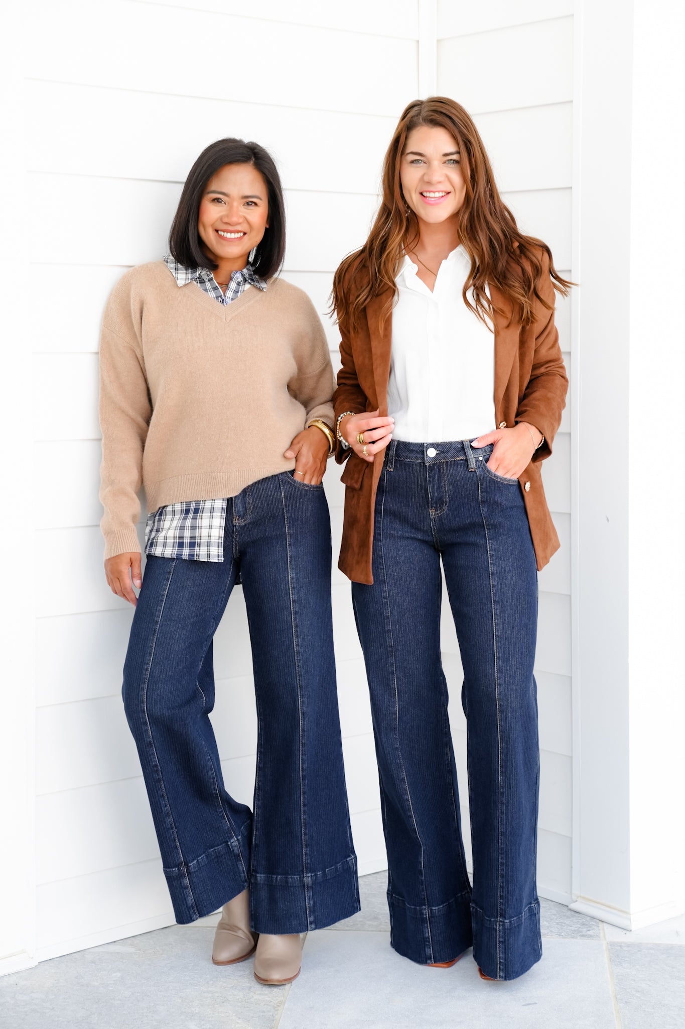Risen Poppy Lane Mid Rise Dark Wash Wide Leg Jeans with Wide Hem