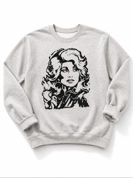 Plus/Reg Long Sleeve Dolly Graphic Sweatshirt – Freckled Poppy