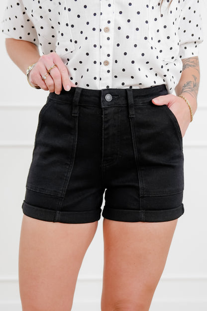 Judy Blue Black Aurora Weekender Double Cuffed Shorts