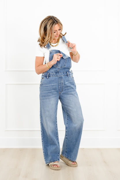 Judy Blue High Rise Medium Wash Rigid Magic Overalls