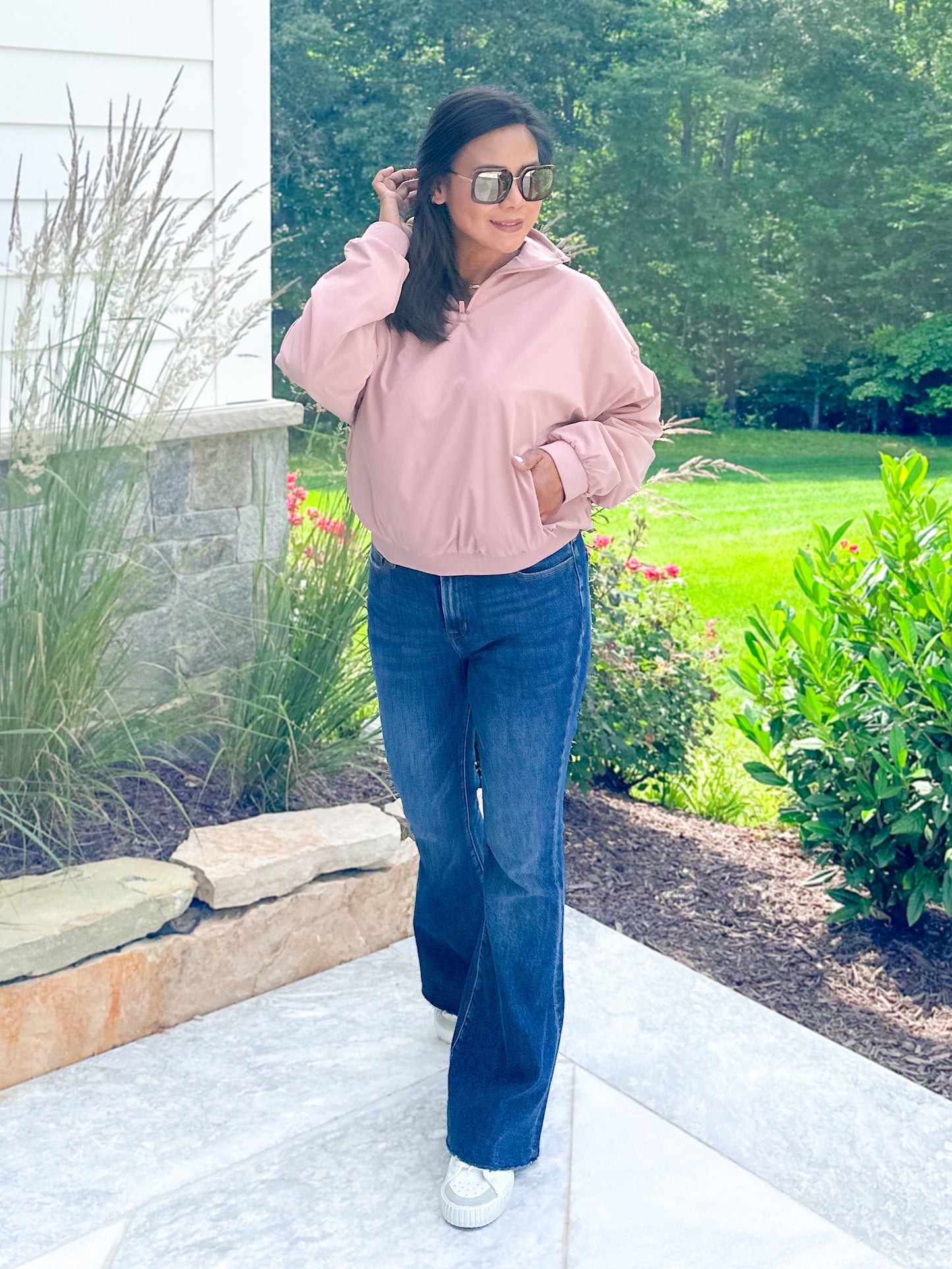 Long Sleeve 1/4 Zip Woven Jacket With Fleece Lining (Multiple Colors)