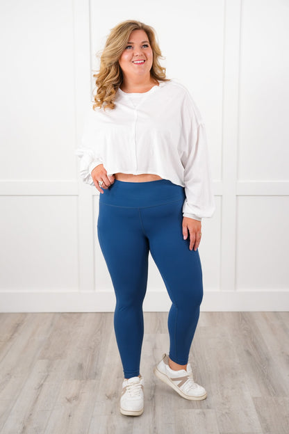 Door Buster! Plus/Reg High Waist Leggings with Pocket Detail