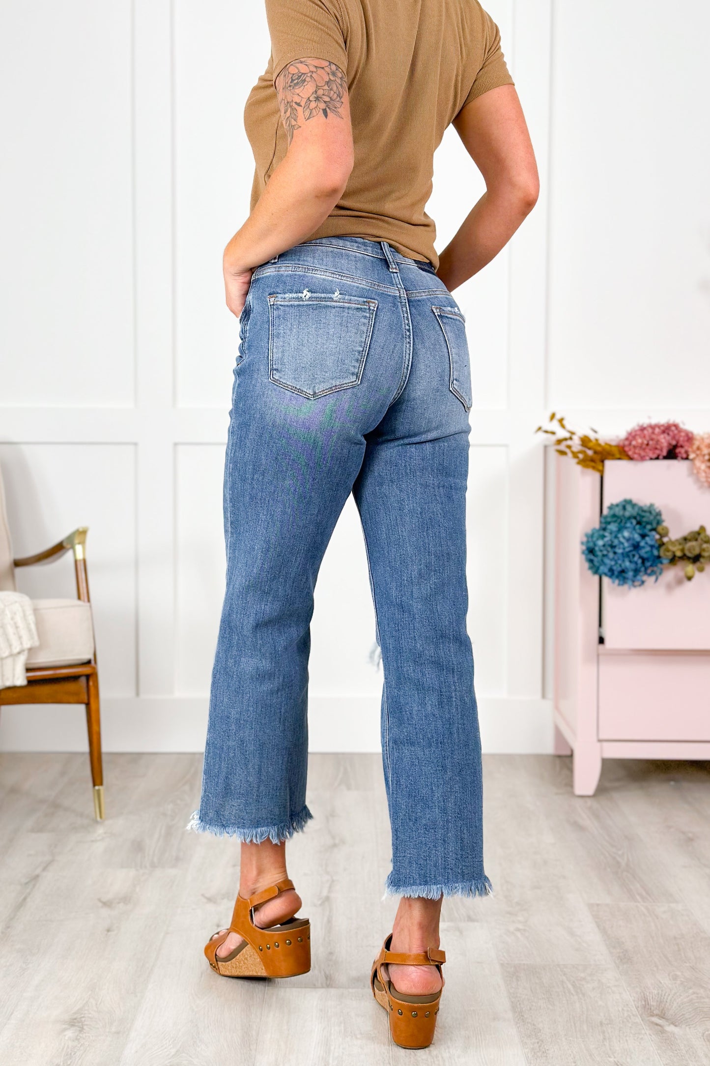 Lovervet High Rise Medium Wash Distressed Dad Jeans