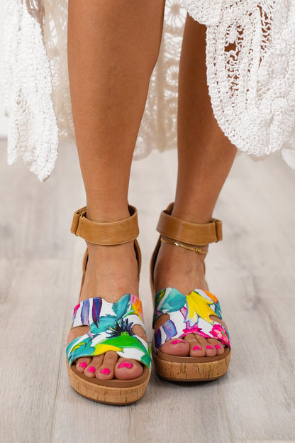 Corky's "Rom Com" Cork Wedge Sandal with Velcro Ankle Strap