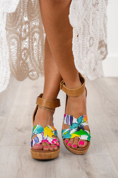 Corky's "Rom Com" Cork Wedge Sandal with Velcro Ankle Strap