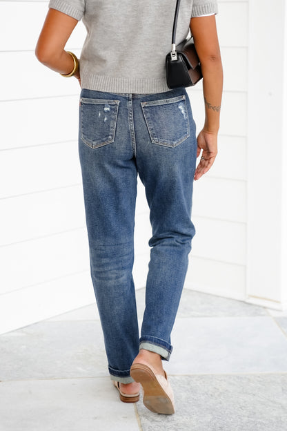 Judy Blue High Rise Dark Wash Rigid Magic Straight Leg Jeans