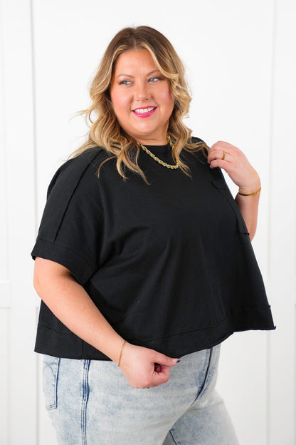 Door Buster! Zenana Oversized Exposed Seam Crop Box Tee