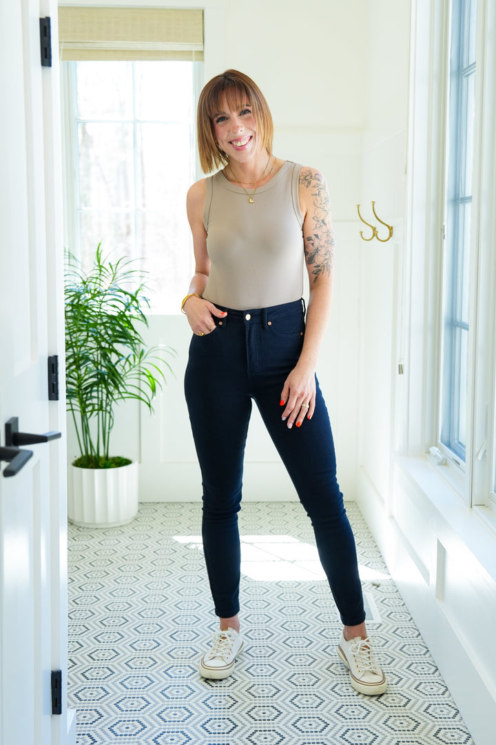 Judy Blue Midnight Rain High Rise Navy Tummy Control Skinny Jeans