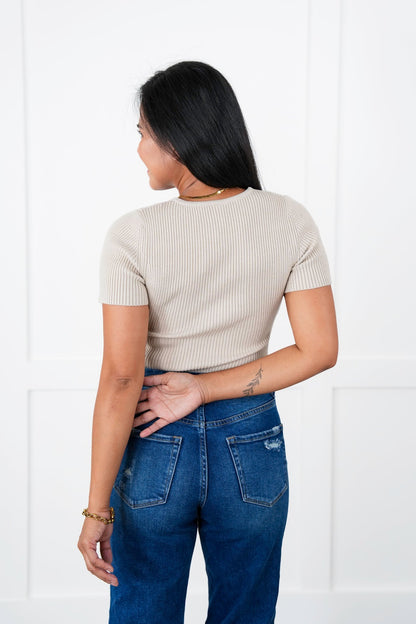 Ribbed Knit Short Sleeve Thong Bodysuit (Multiple Colors)