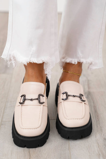 Chunky Slip-On Loafer with Buckle Detail