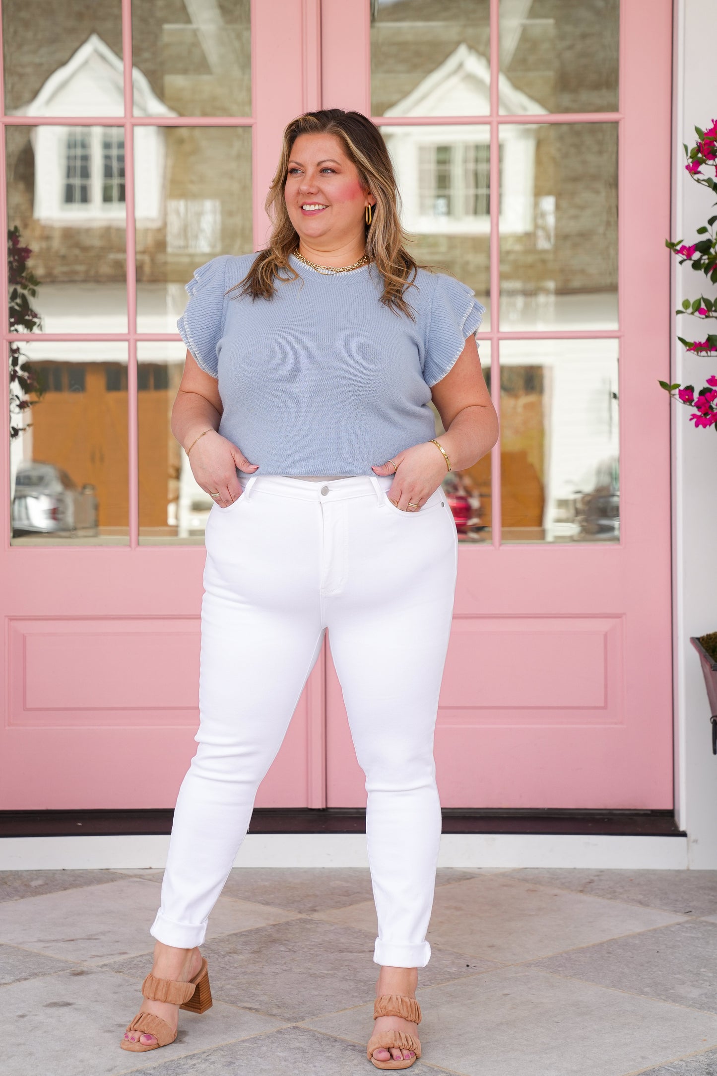 Judy Blue High Rise White Skinny Jeans