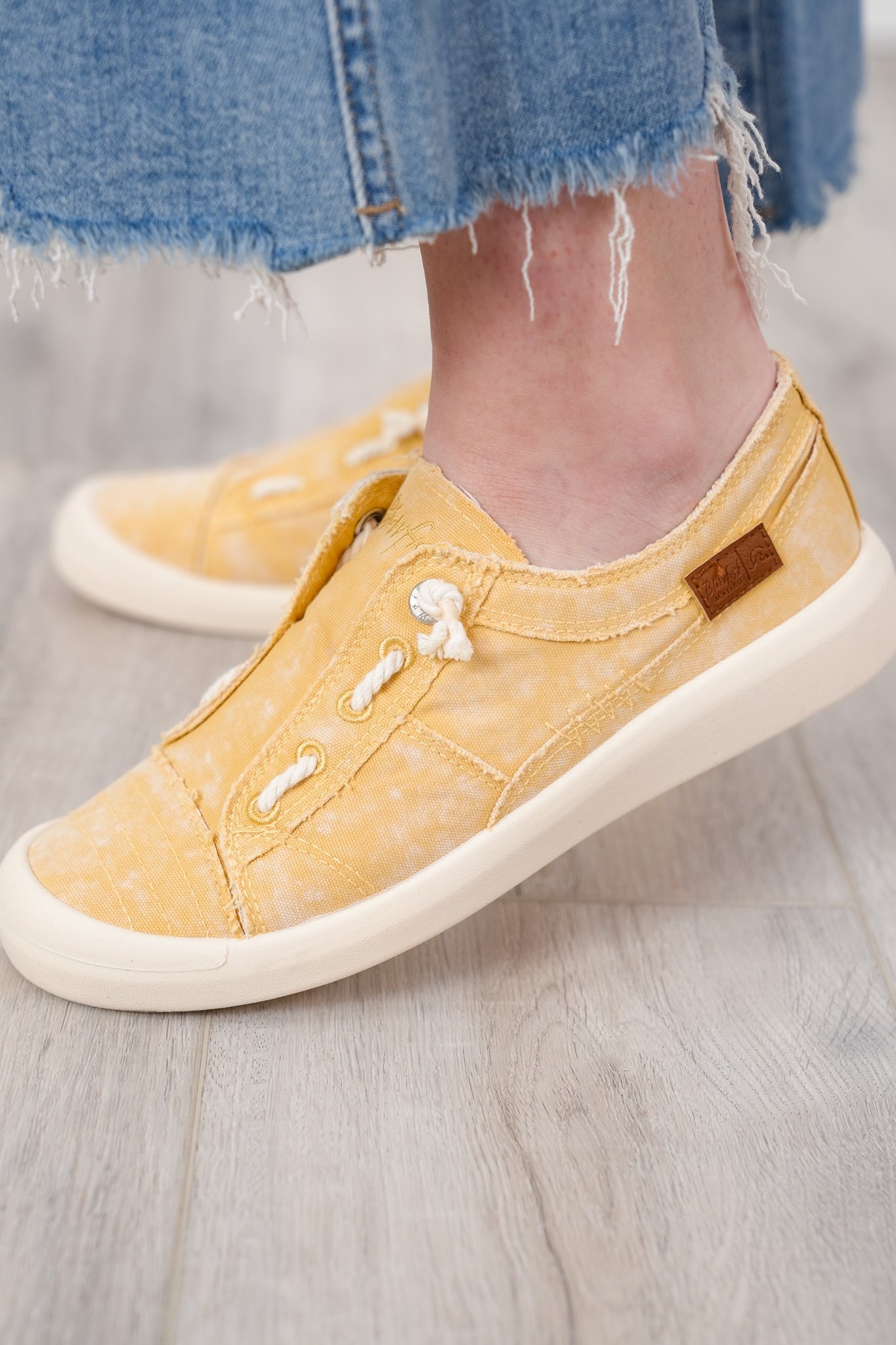 Blowfish Stitch Accent Sneakers with Distressed Edges