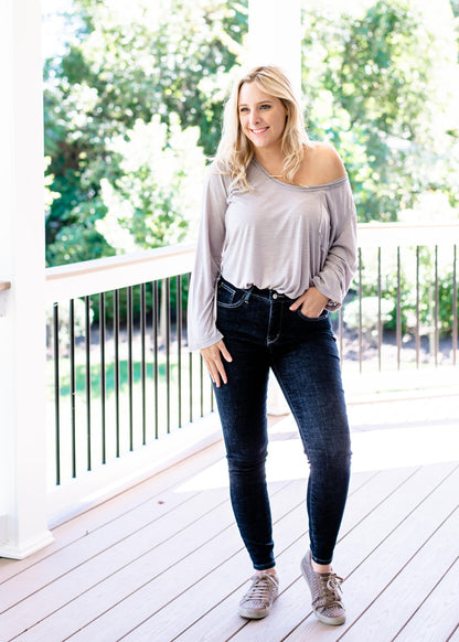 Judy Blue Tummy Control Suck it up Buttercup Dark Wash Skinny Jeans