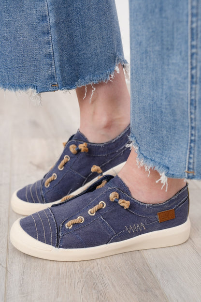 Blowfish Stitch Accent Sneakers with Distressed Edges