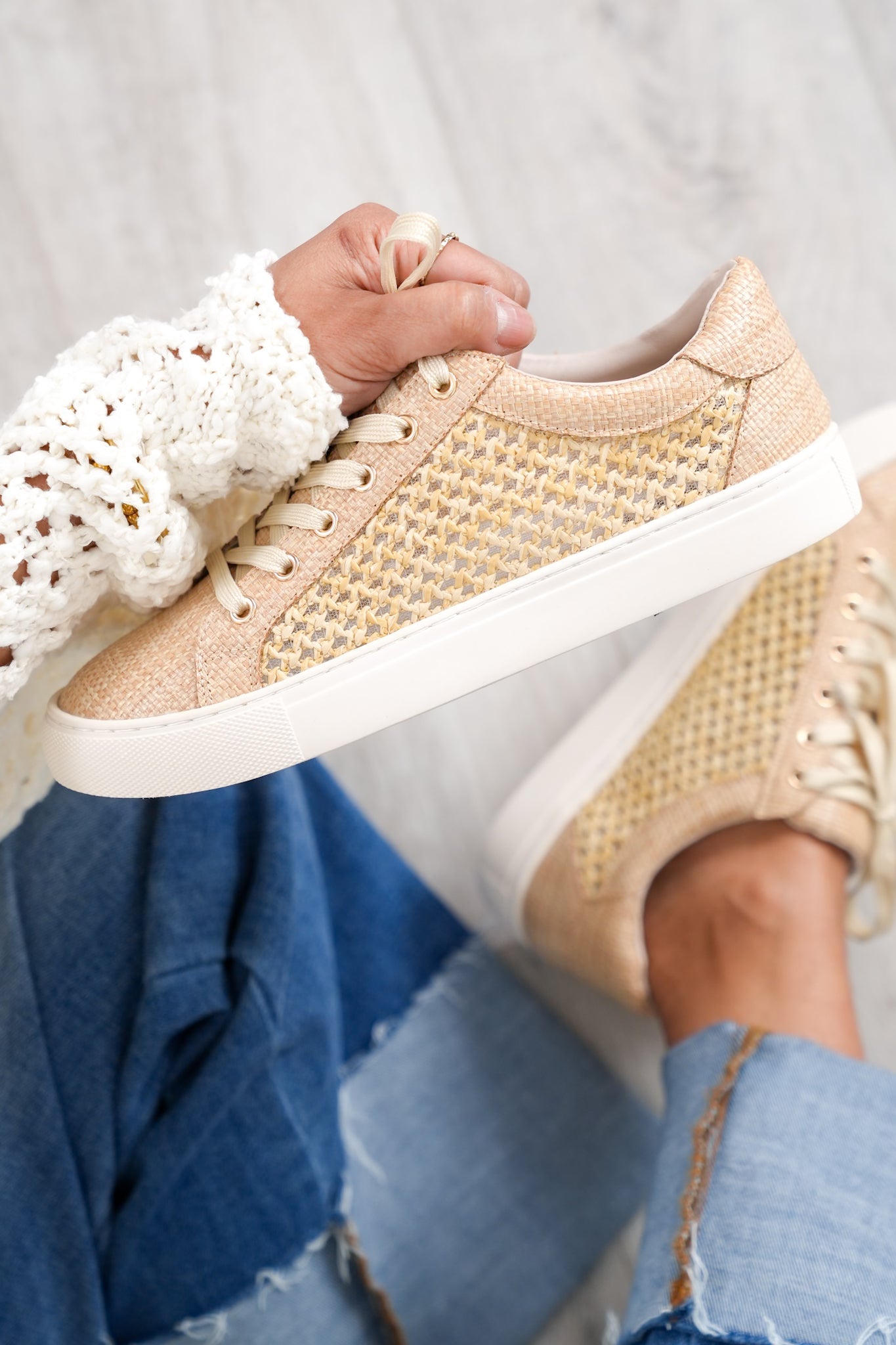 Corky's "Keep Scrolling" Stitched Pattern Sneaker