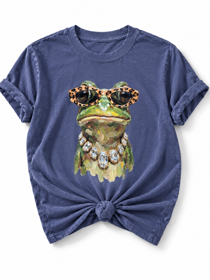 Plus/Reg Short Sleeve Glam Frog Graphic Tee