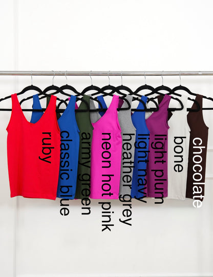 Door Buster! Zenana V/U Neck Reversible Seamless Tank Top