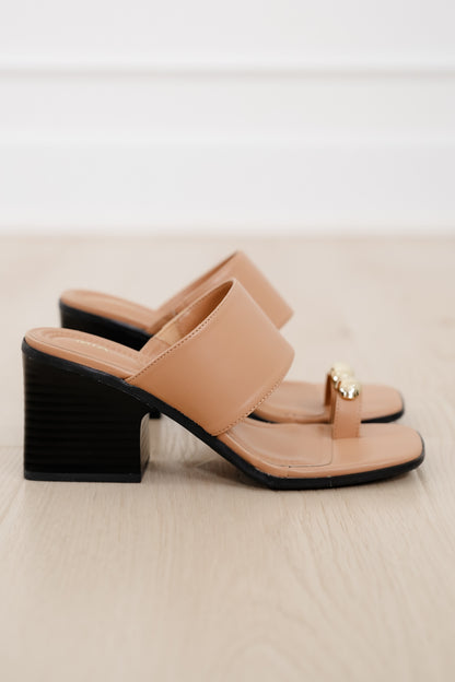 MIA Vegan Leather Toe Ring Block Heel Mule