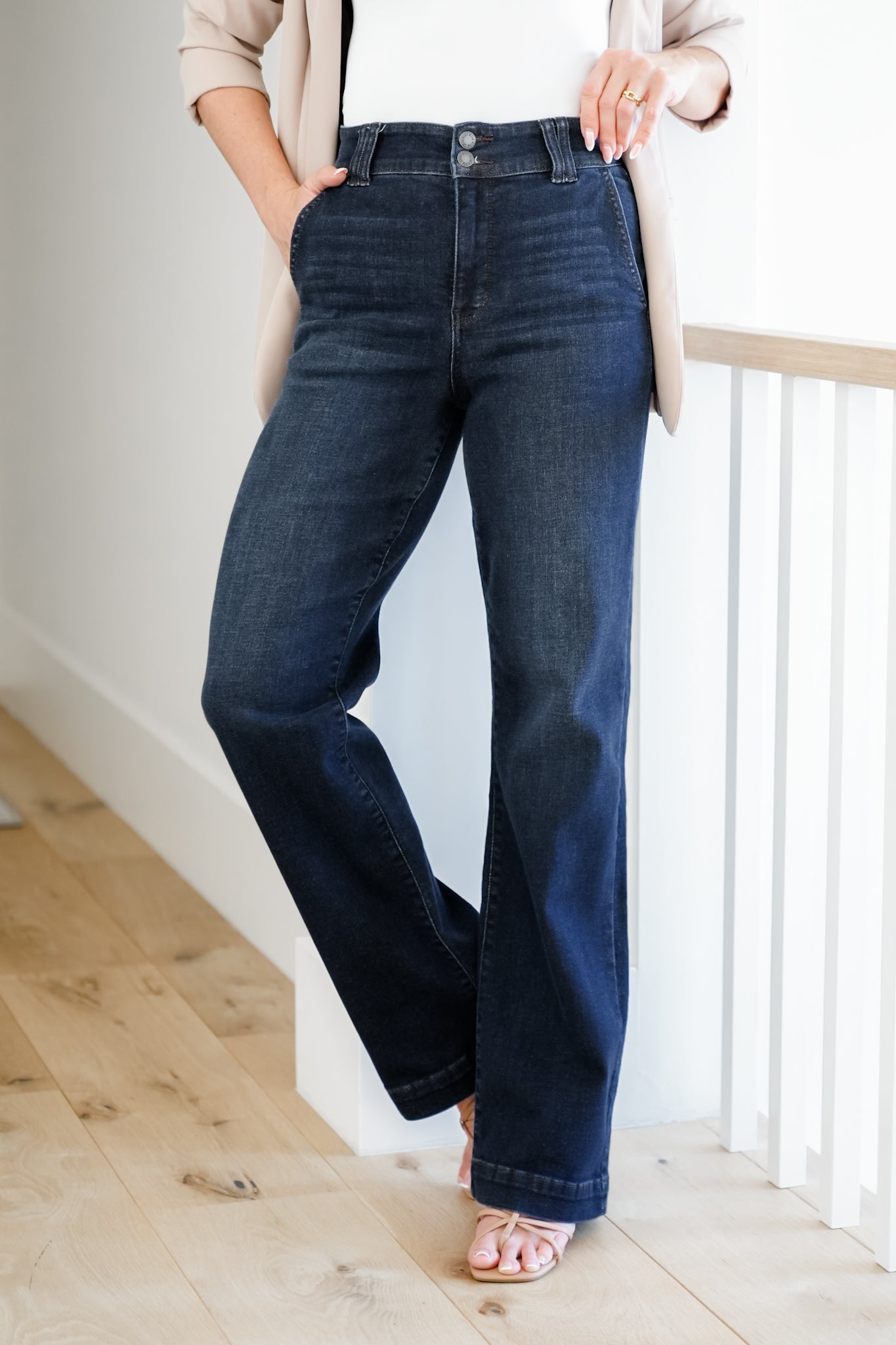 Judy Blue The Everly Trouser Dark Wash Trouser Wide Leg Jeans