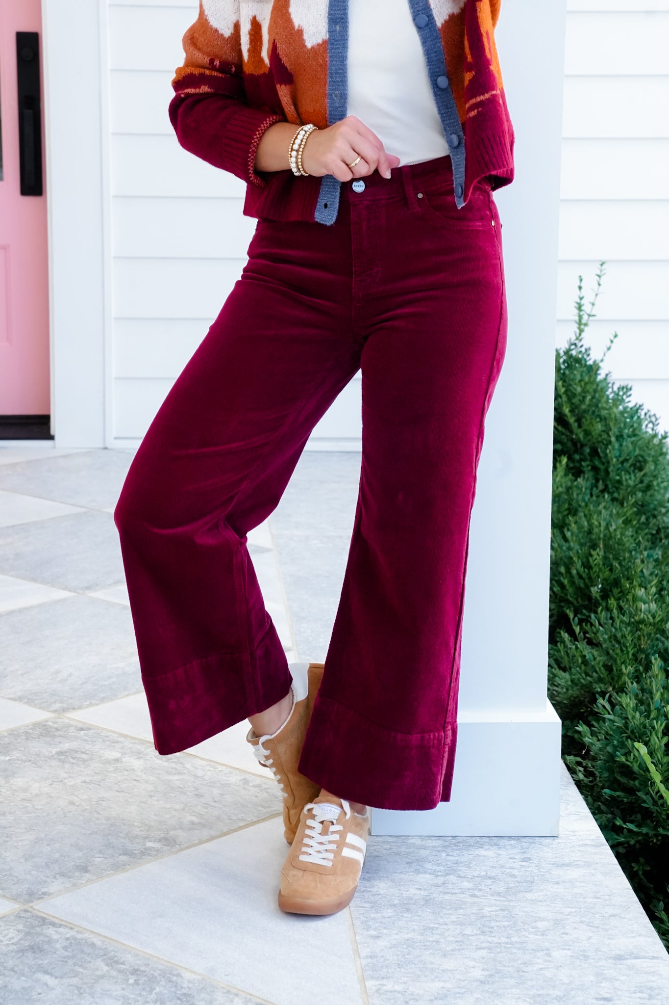 Risen High Rise Corduroy Wide Leg Pants