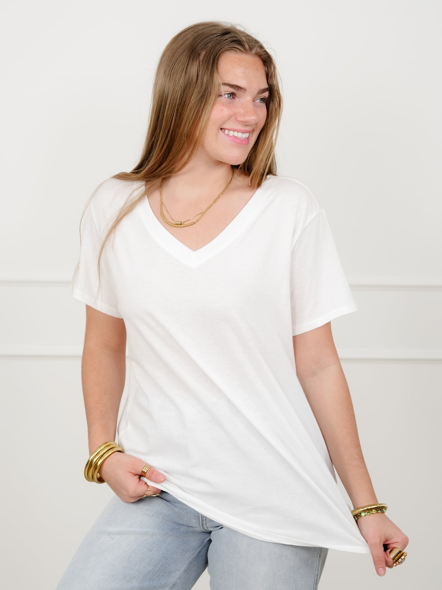 Door Buster! Plus/Reg Zenana Cotton Short Sleeve V Neck Tee