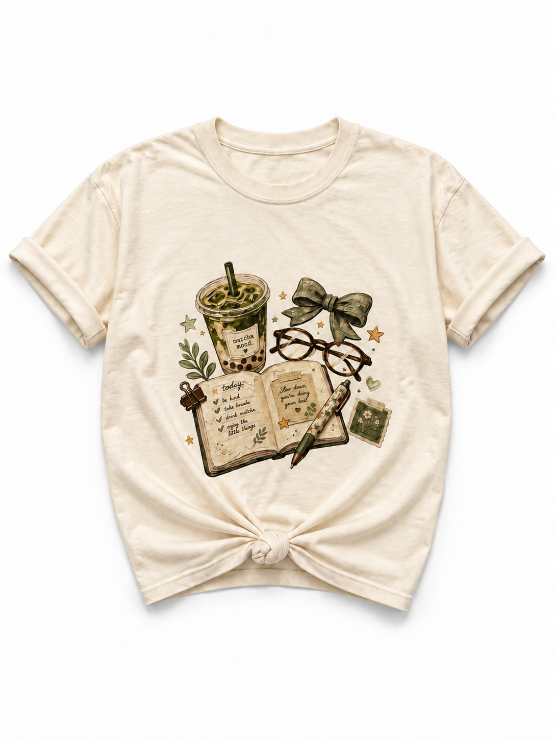 Plus/Reg Short Sleeve "Matcha Mood" Graphic Tee