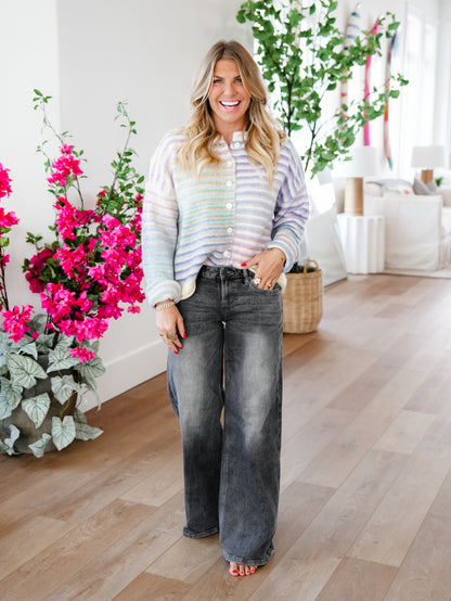 Mica Low Rise Gray Wide Leg Jeans