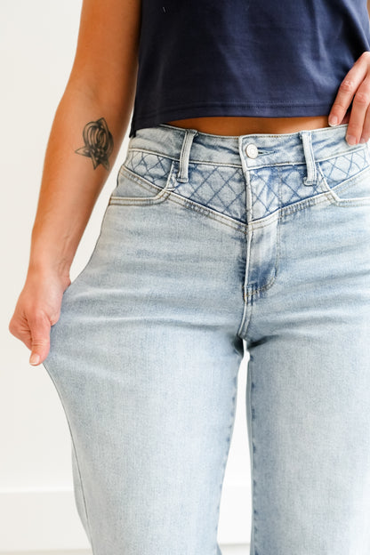 Judy Blue High Rise Medium Wash Retro Wide Leg Jeans