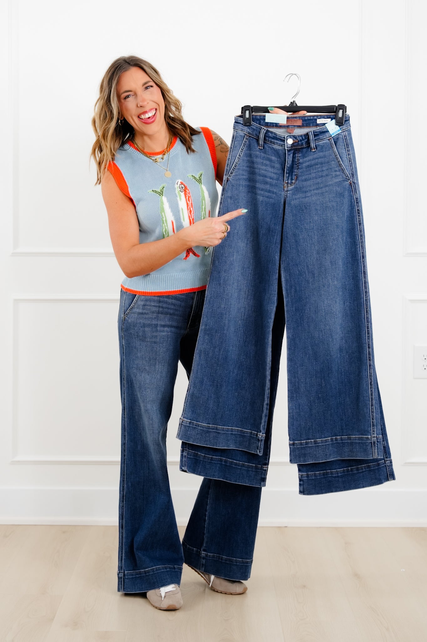 Judy Blue The Rory Petite/Reg Mid Rise Dark Wash Retro Wide Leg