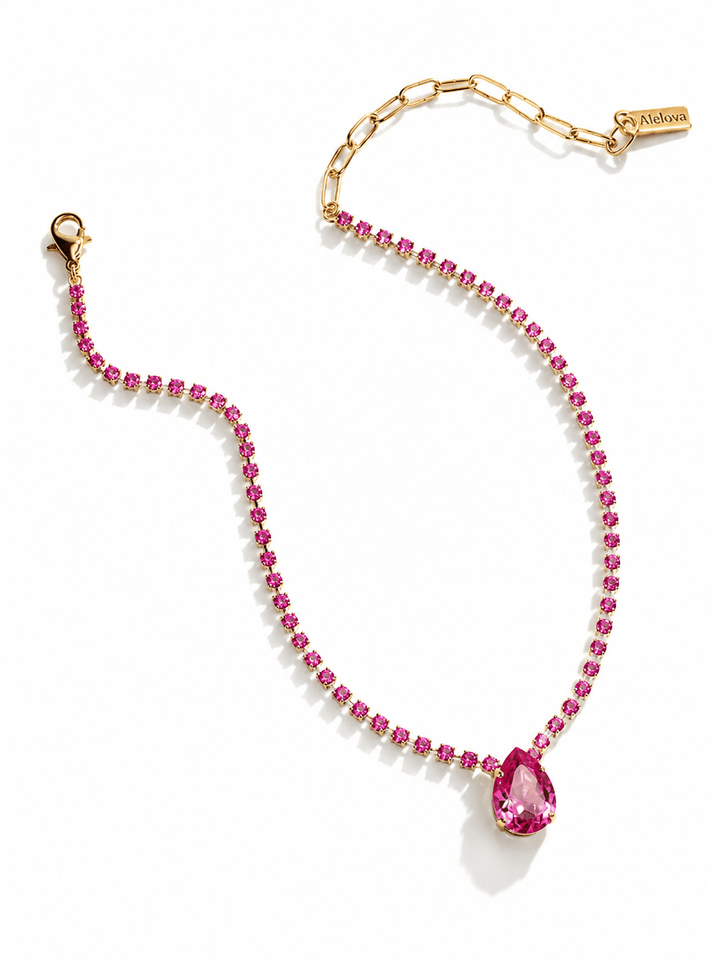 TOVA Milli Teardrop Pendant Necklace - Freckled Poppy