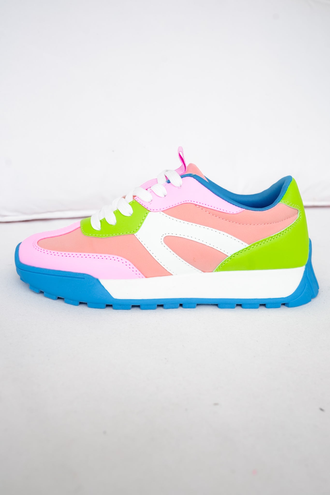 Chunky Retro Sneaker with Mixed Panel Design