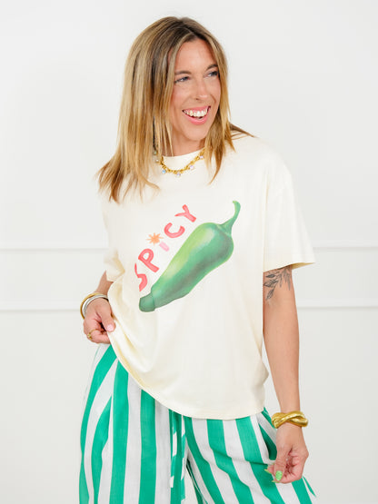 Short Sleeve "Spicy" Graphic Top