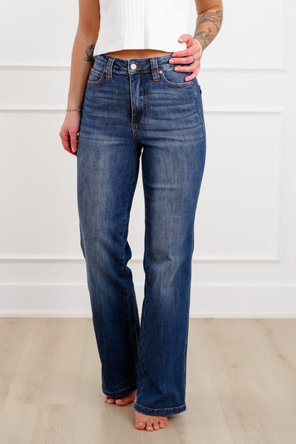 Judy Blue High Rise Medium Wash Tummy Control Straight Leg Jeans