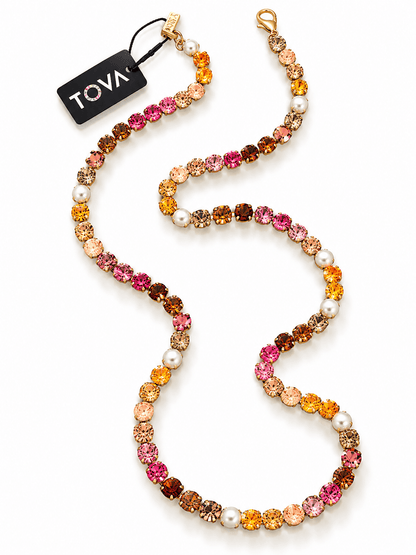 TOVA FP Launch Vanessa Necklace In Antique Silver Pink Chocolate Mix ...