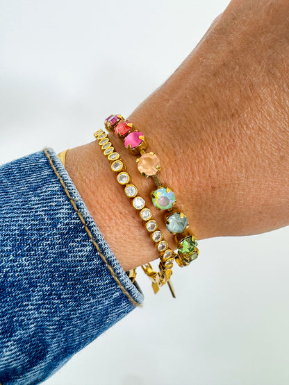 TOVA Sarina Gold Plated Crystal Bracelet In Fairy Dust Mix