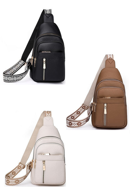 Vegan Leather Crossbody Sling Chest Pack Bag