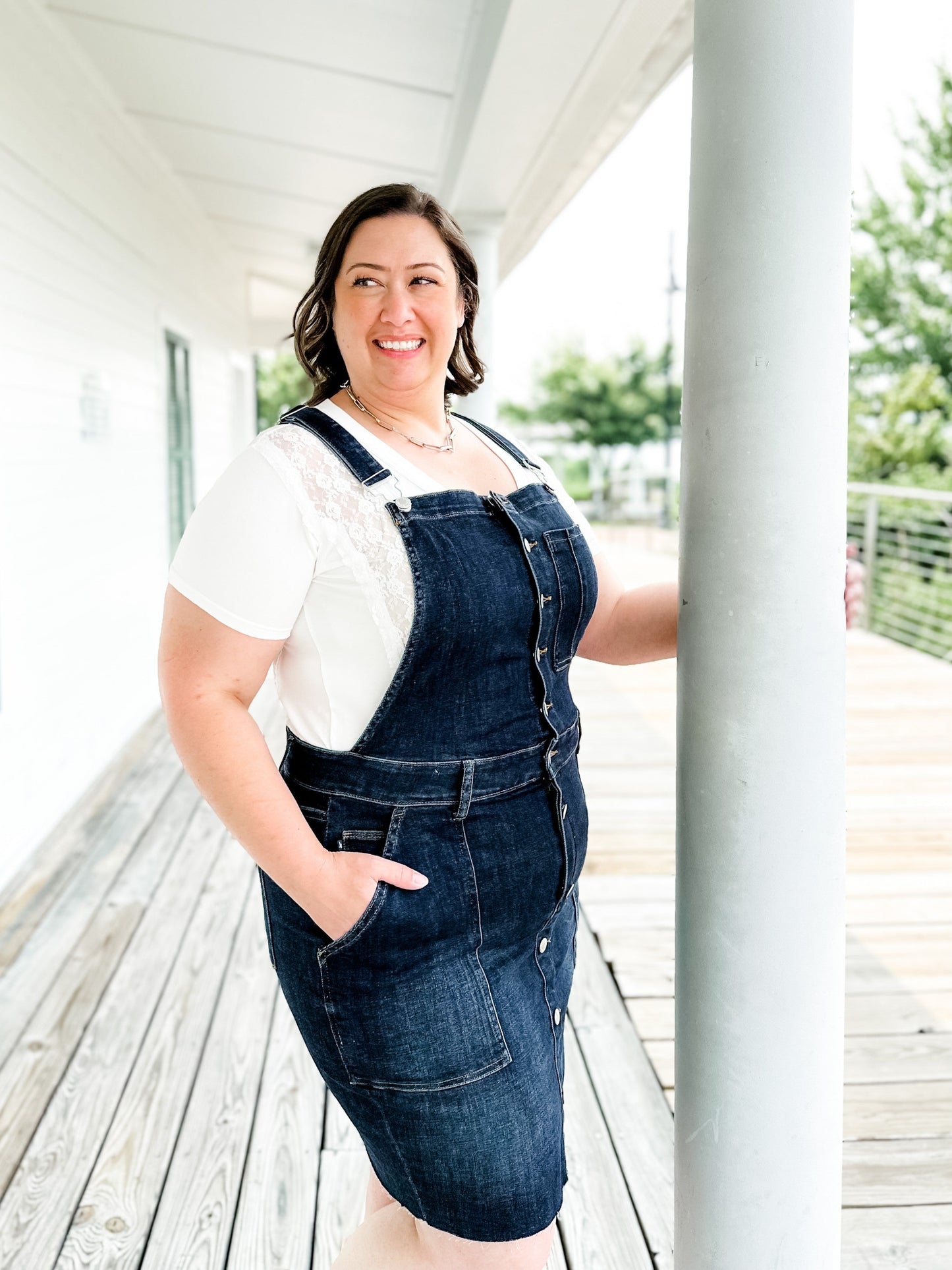 Judy Blue High Rise Dark Wash Overall Skirt