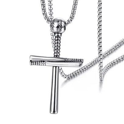 Trendy Baseball Cross Necklace