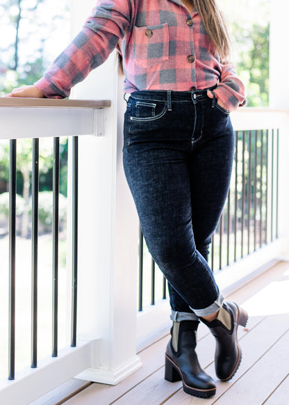 Judy Blue Tummy Control Suck it up Buttercup Dark Wash Skinny Jeans