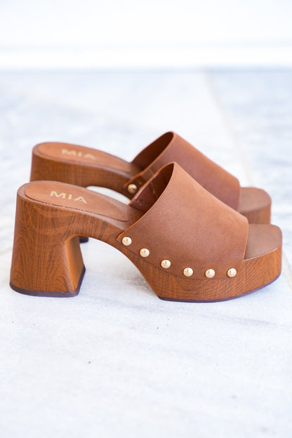 MIA Slip On Studded Heeled Clog Sandal