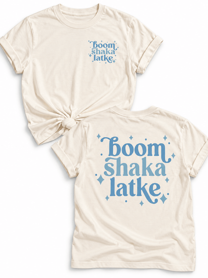 Plus/Reg Short Sleeve "Boom Shaka Latke" Graphic Tee - Freckled Poppy