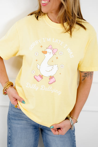 Plus/Reg Short Sleeve "Sorry I'm Late" Graphic Tee
