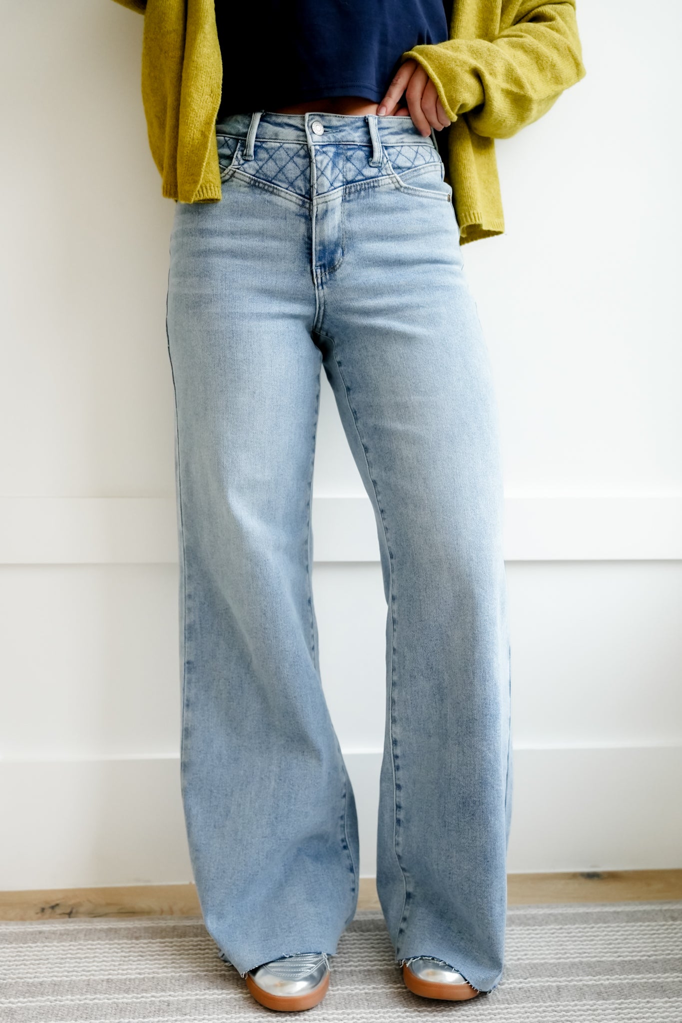 Judy Blue High Rise Medium Wash Retro Wide Leg Jeans