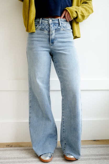 Judy Blue High Rise Medium Wash Retro Wide Leg Jeans