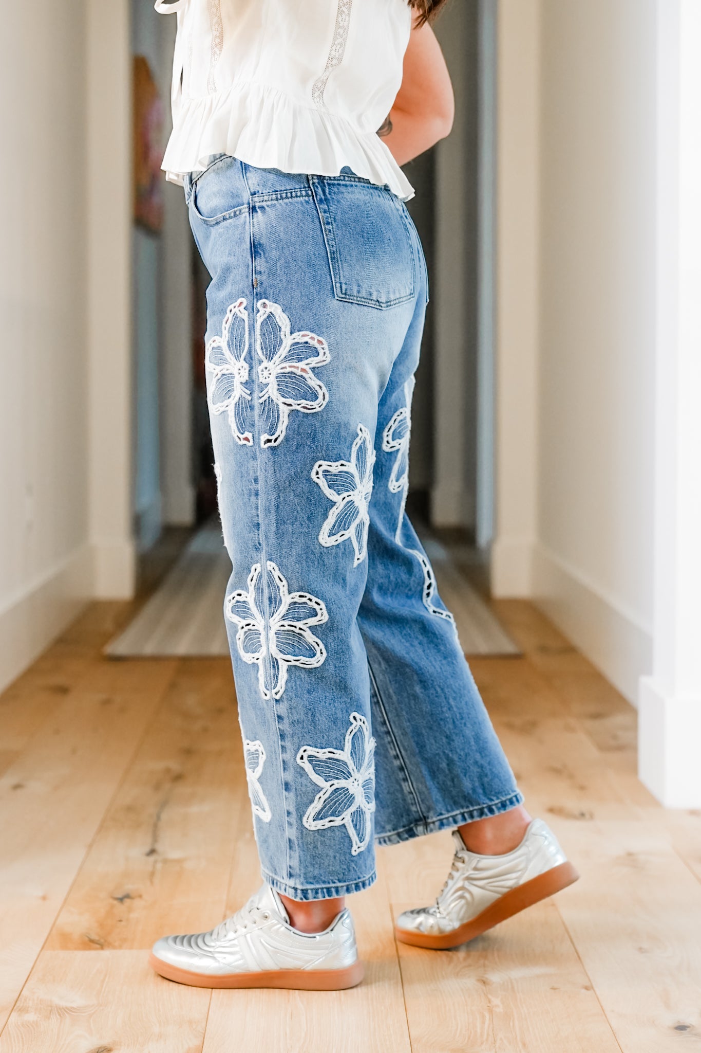 The Lily Bloom Floral Embroidered Straight Leg Jeans